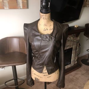 Dark brown close to leather jacket